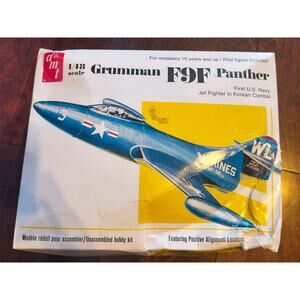 AMT Grumman F9F Panther U.S. Navy Jet Fighter Kit #AMT813/12 Open Box Sealed Bag